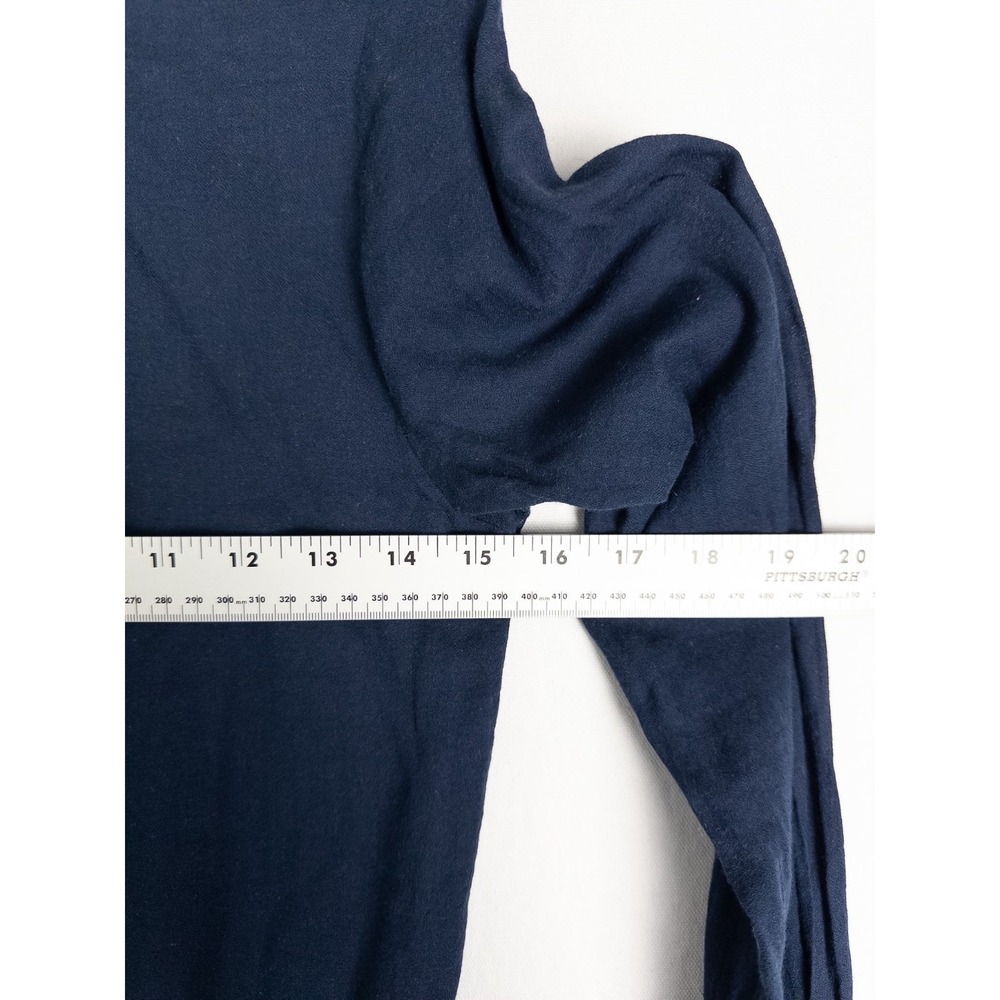 Zadig & Voltaire Dress Womens 14 S Navy Fit and Flare Ruffle Pom Pom Cotton - Picture 5 of 7